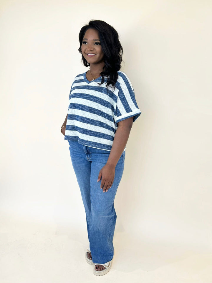 Hattie Heathered V-Neck Top