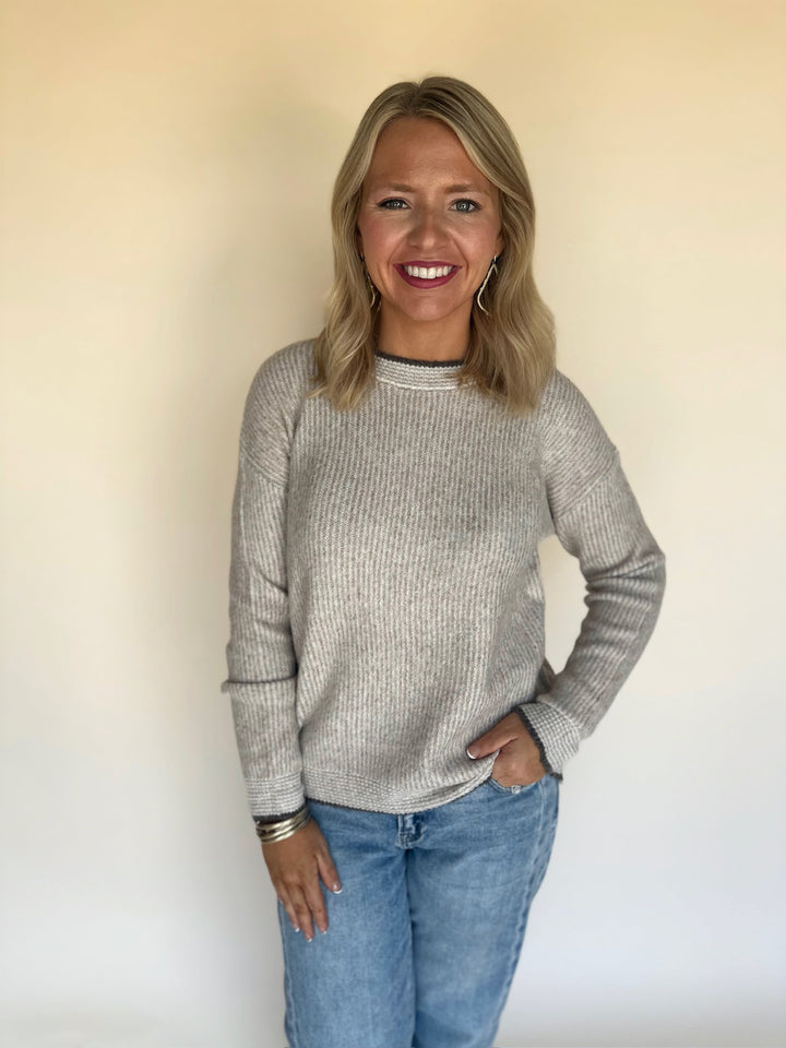 Quina Marled Rib Sweater