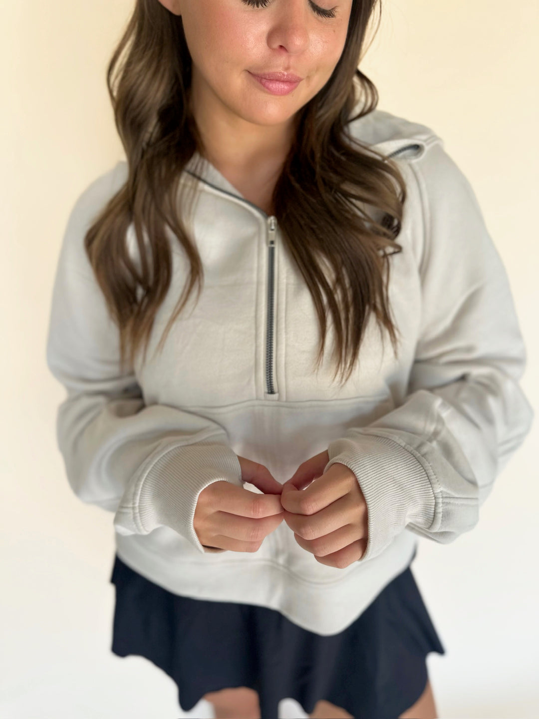 Half-Zip Scuba Oversized Hoodie