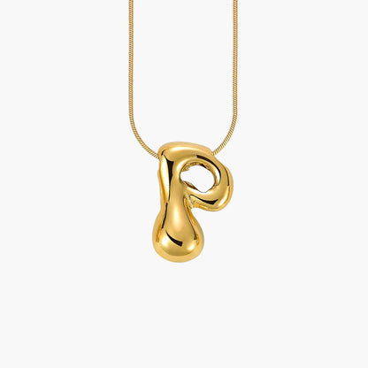 Golden Glow Bubble Letter Necklace