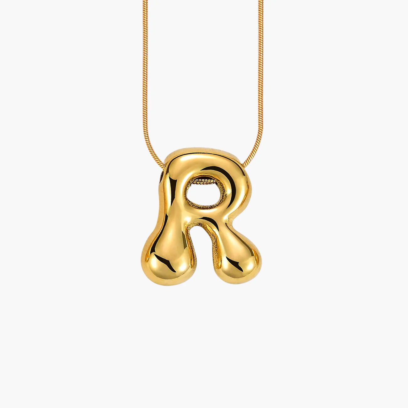 Golden Glow Bubble Letter Necklace
