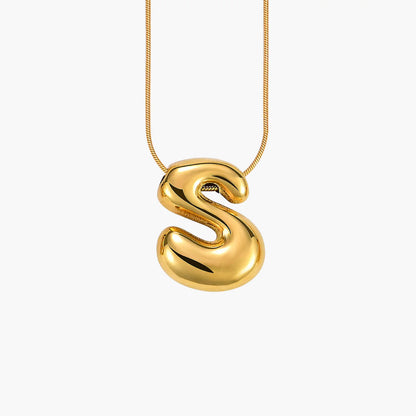 Golden Glow Bubble Letter Necklace