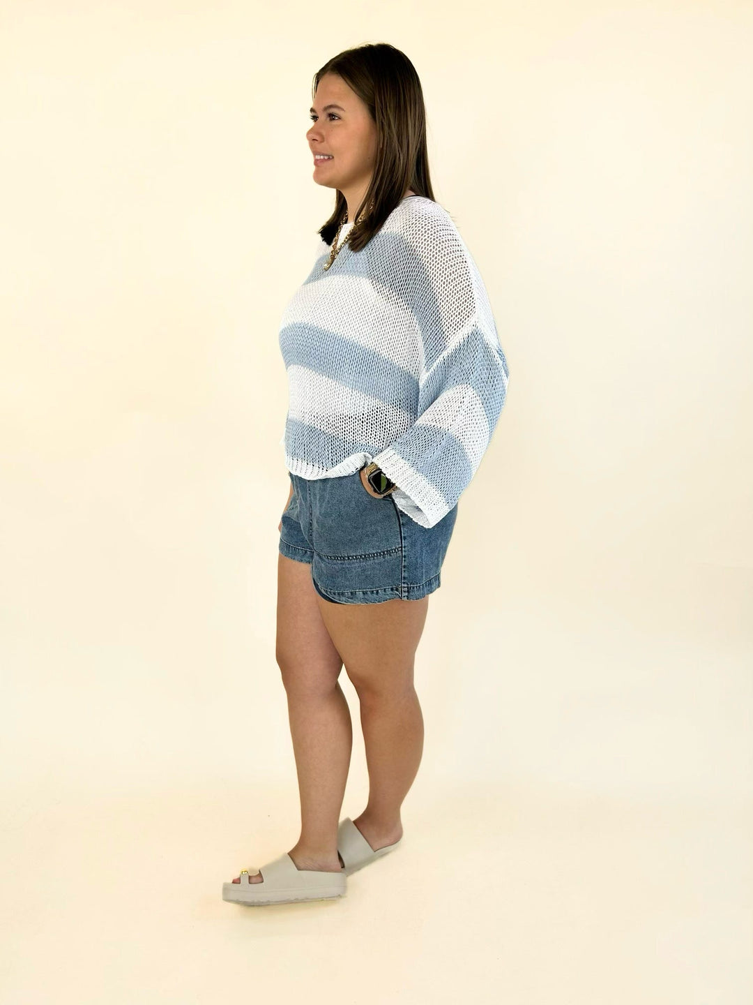 Side view of a women&