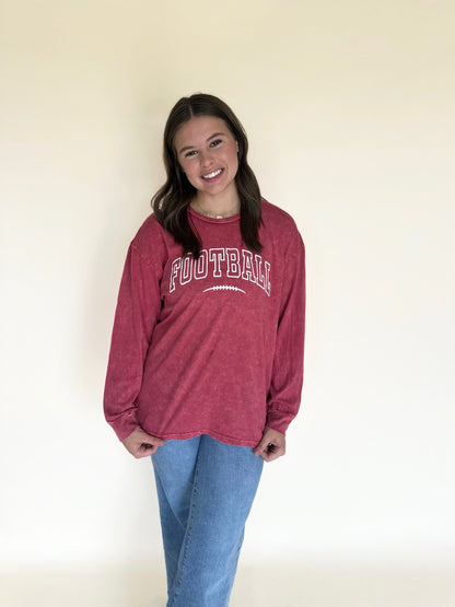 Football Puff Long Sleeve Graphic