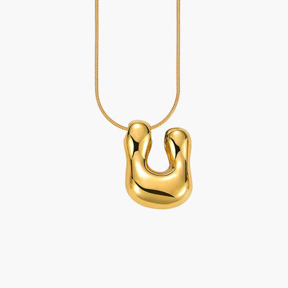 Golden Glow Bubble Letter Necklace