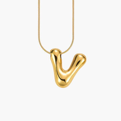Golden Glow Bubble Letter Necklace