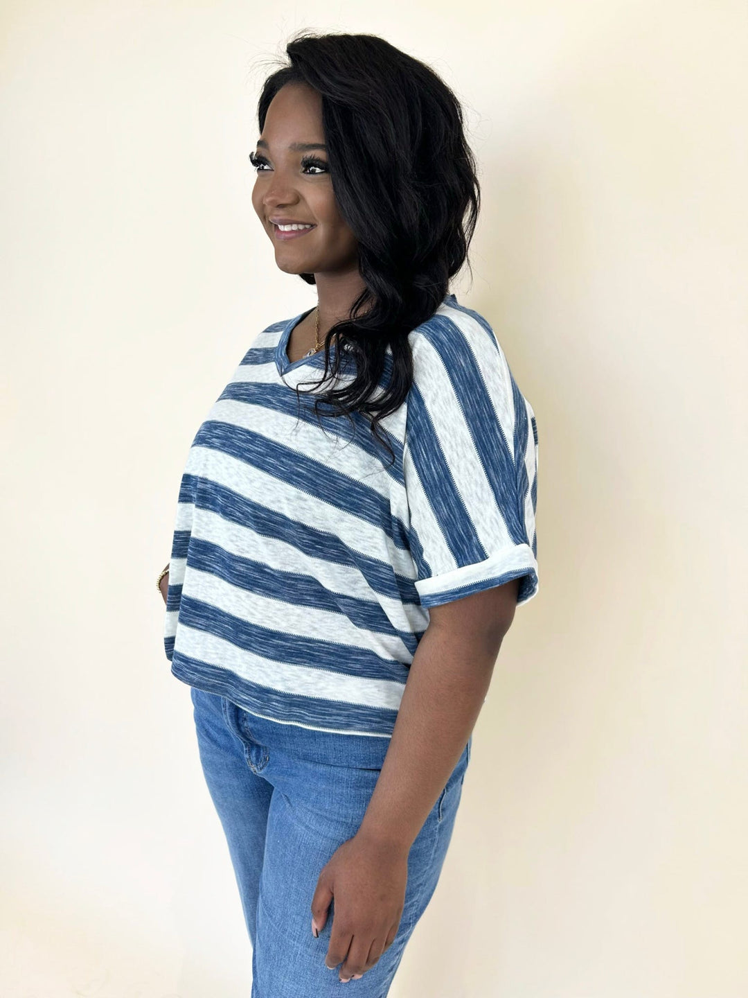 Hattie Heathered V-Neck Top