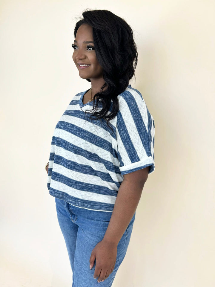 Hattie Heathered V-Neck Top