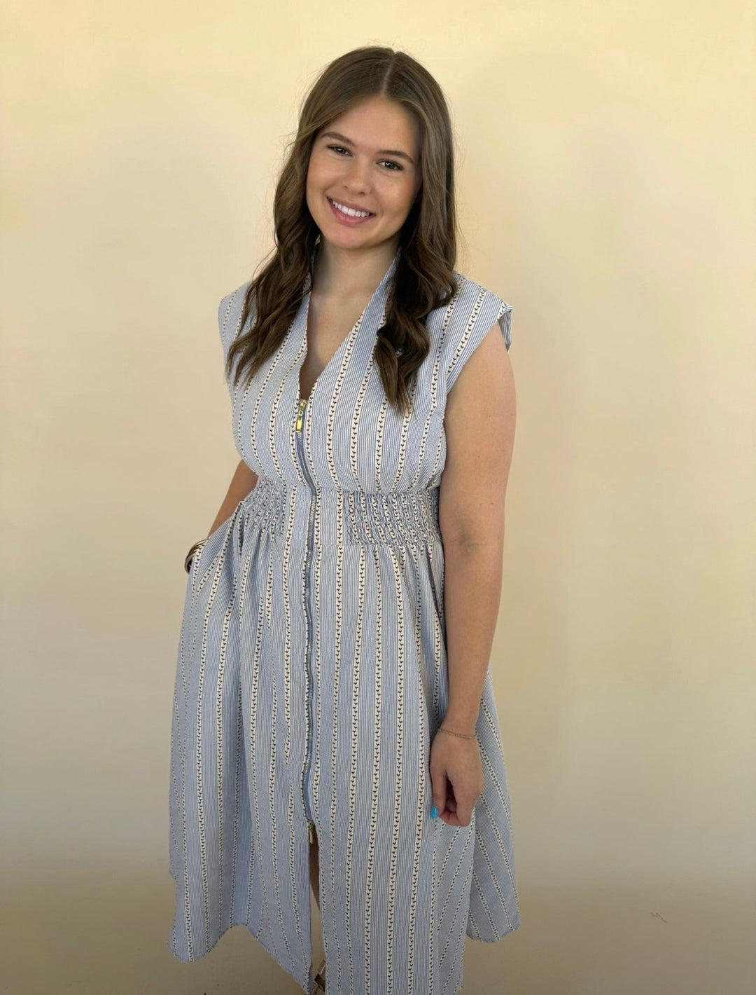 Hallie Sleeveless Denim Dress