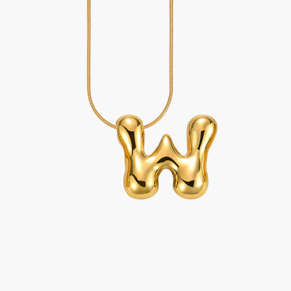 Golden Glow Bubble Letter Necklace