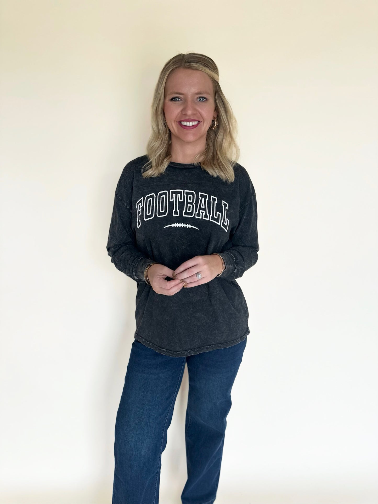 Football Puff Long Sleeve Graphic