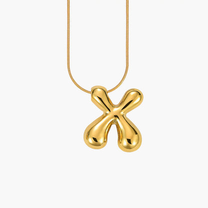 Golden Glow Bubble Letter Necklace