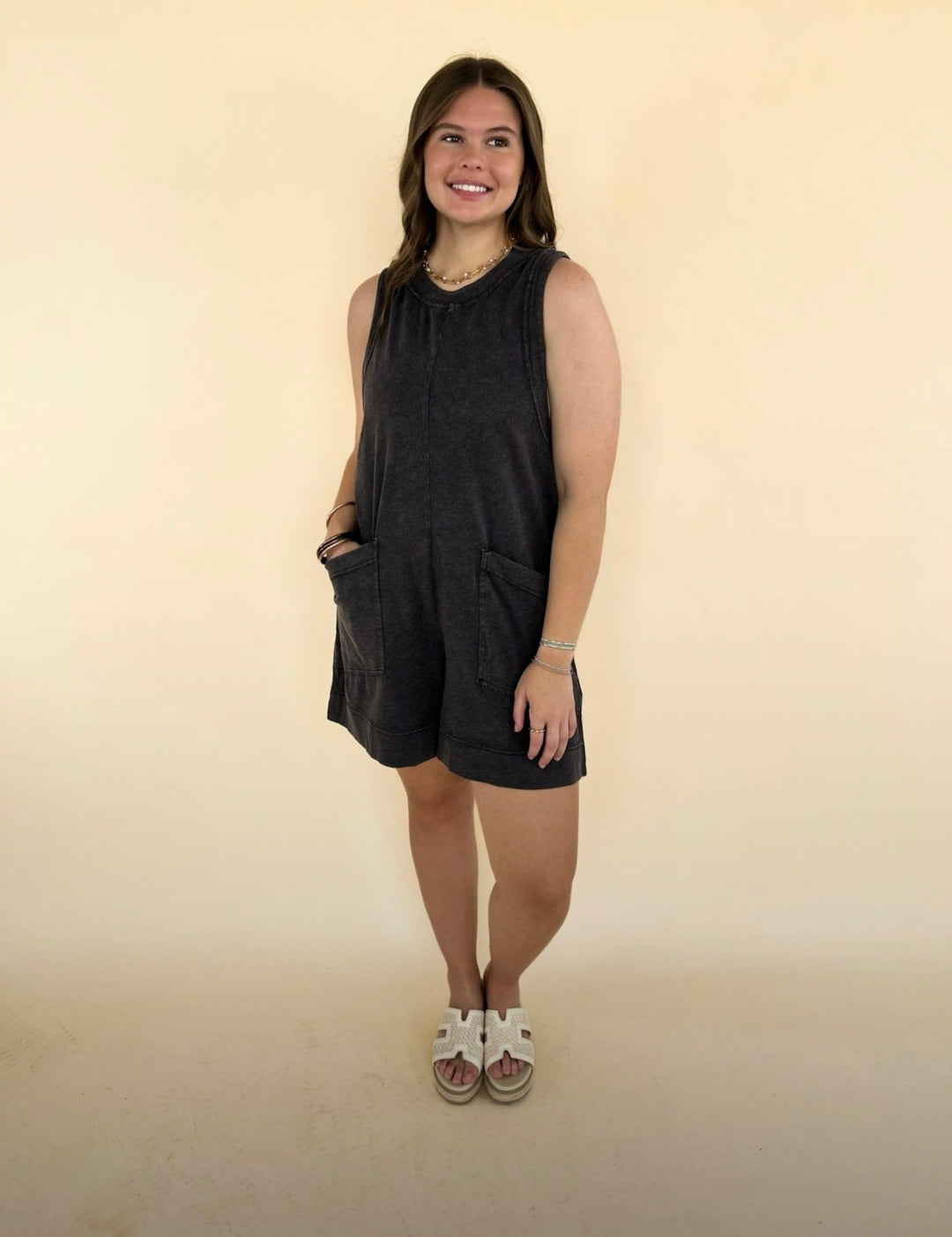 Hadley Cotton Poly Romper