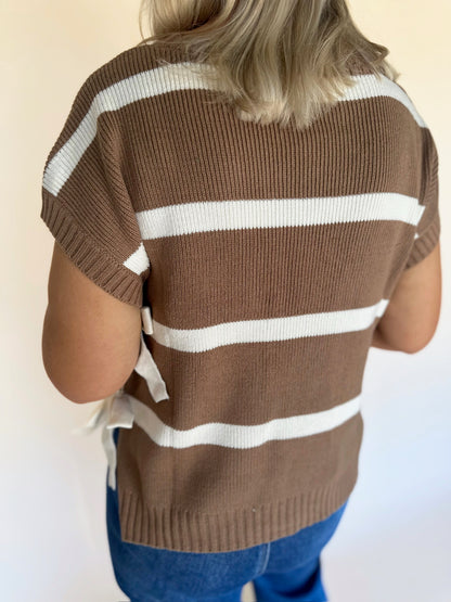 Xadie Striped Tie Sweater