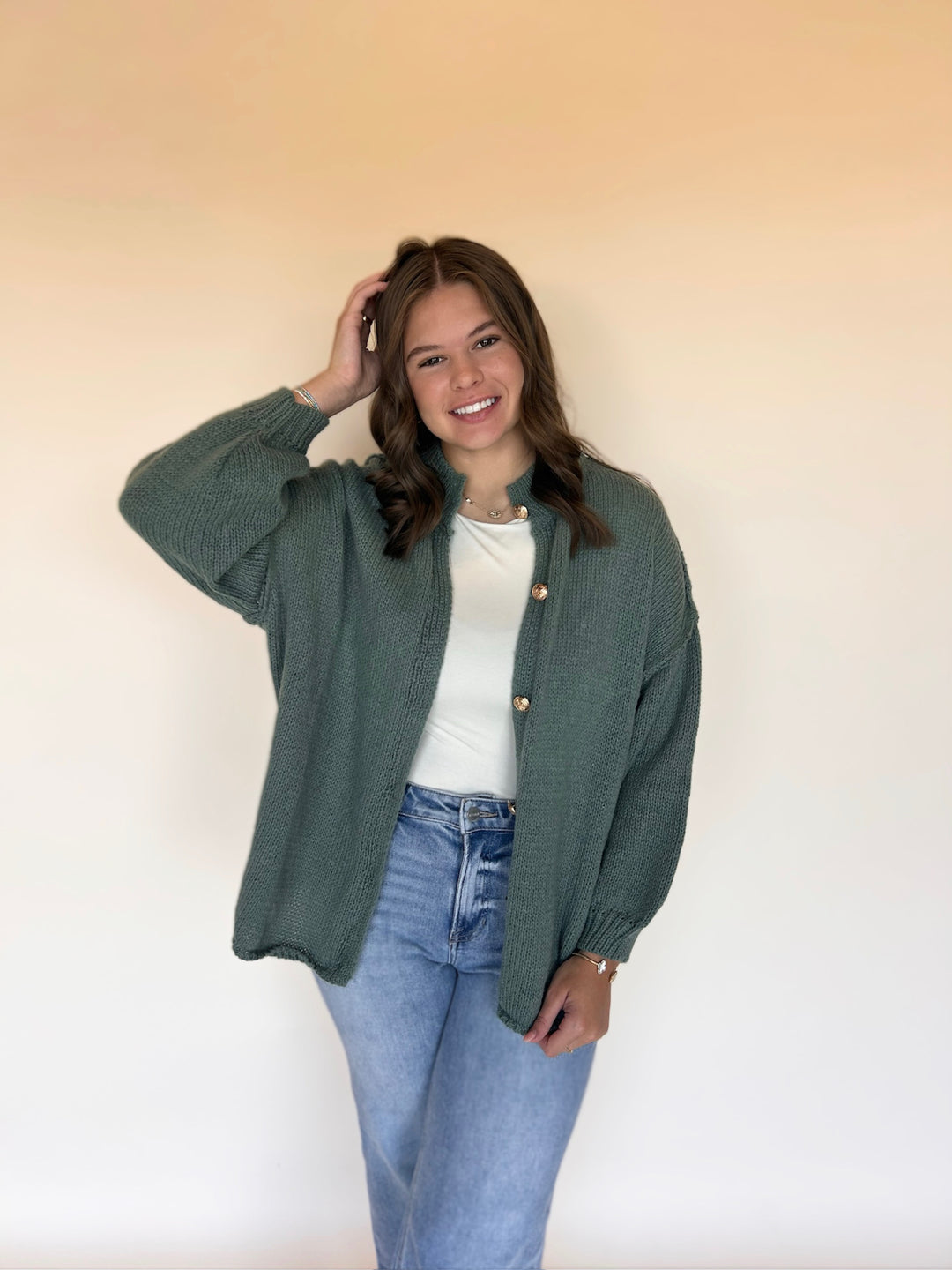 Chunky Bat-Sleeved Cardigan
