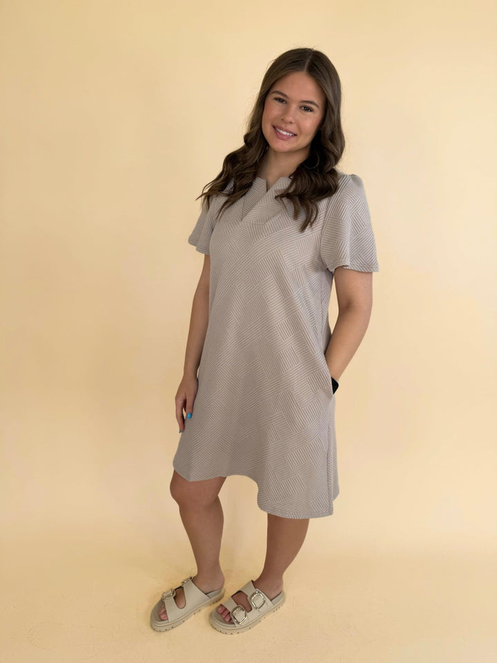 Arlette Collared Textured Dress