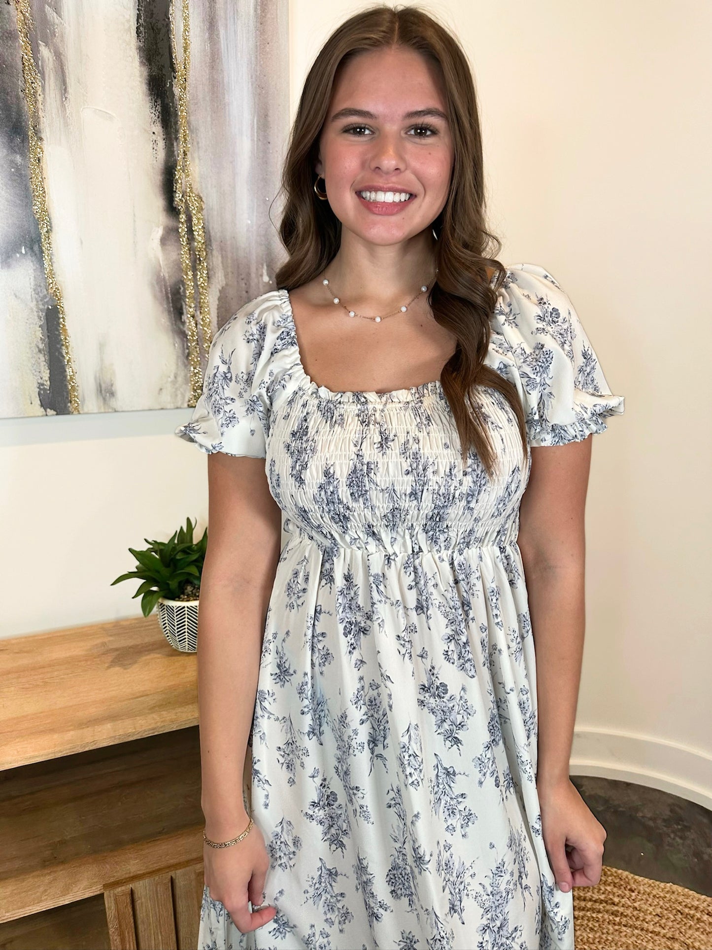 Antique Floral Sweetheart Dress