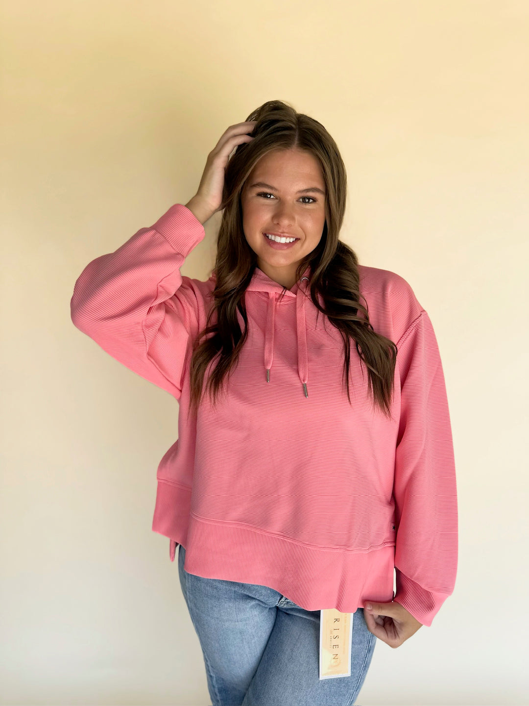 Delin Ribbed Hoodie