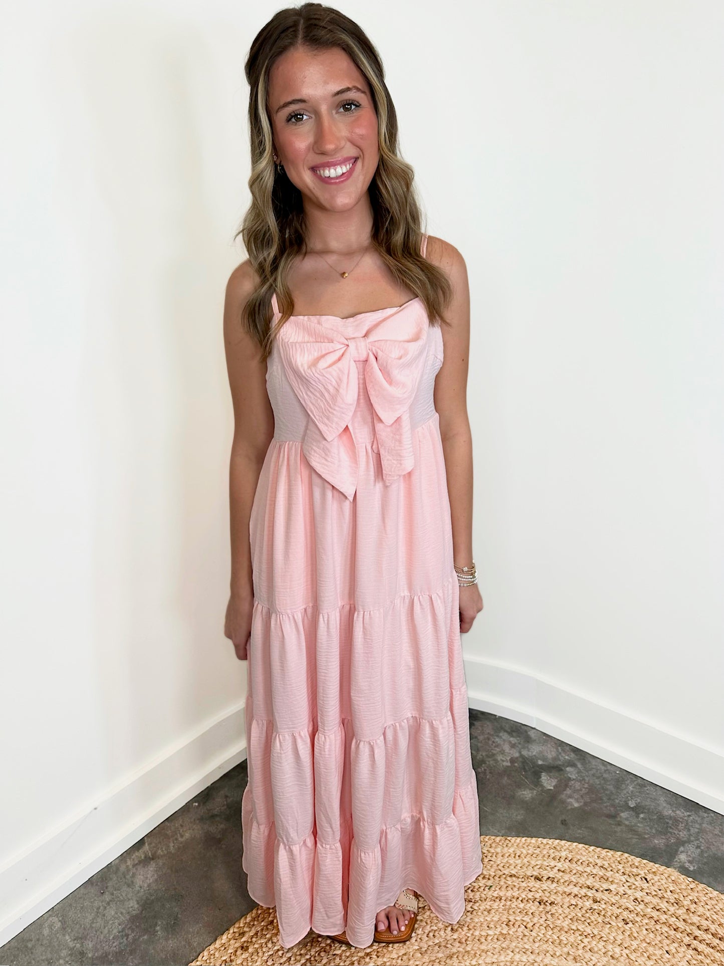 Lara Front Bow Accent Midi Dress