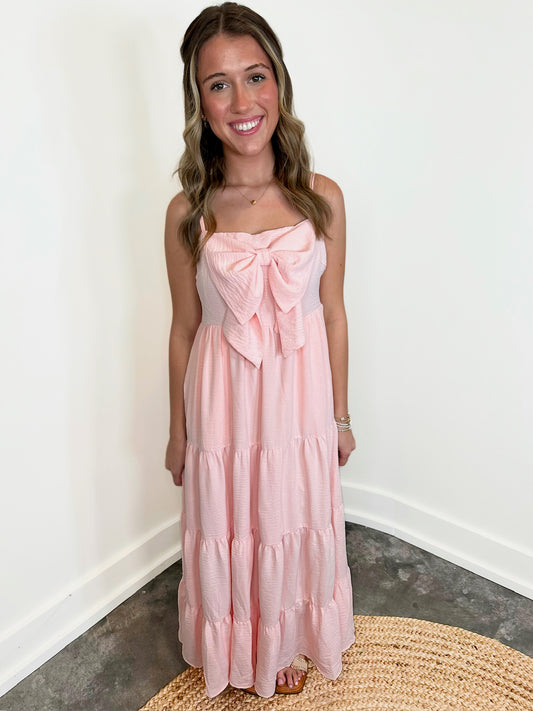 Lara Front Bow Accent Midi Dress