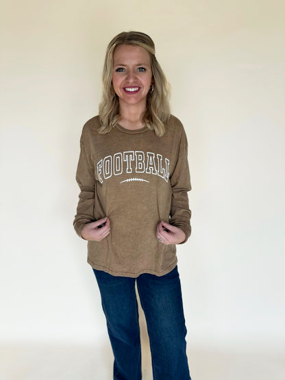 Football Puff Long Sleeve Graphic