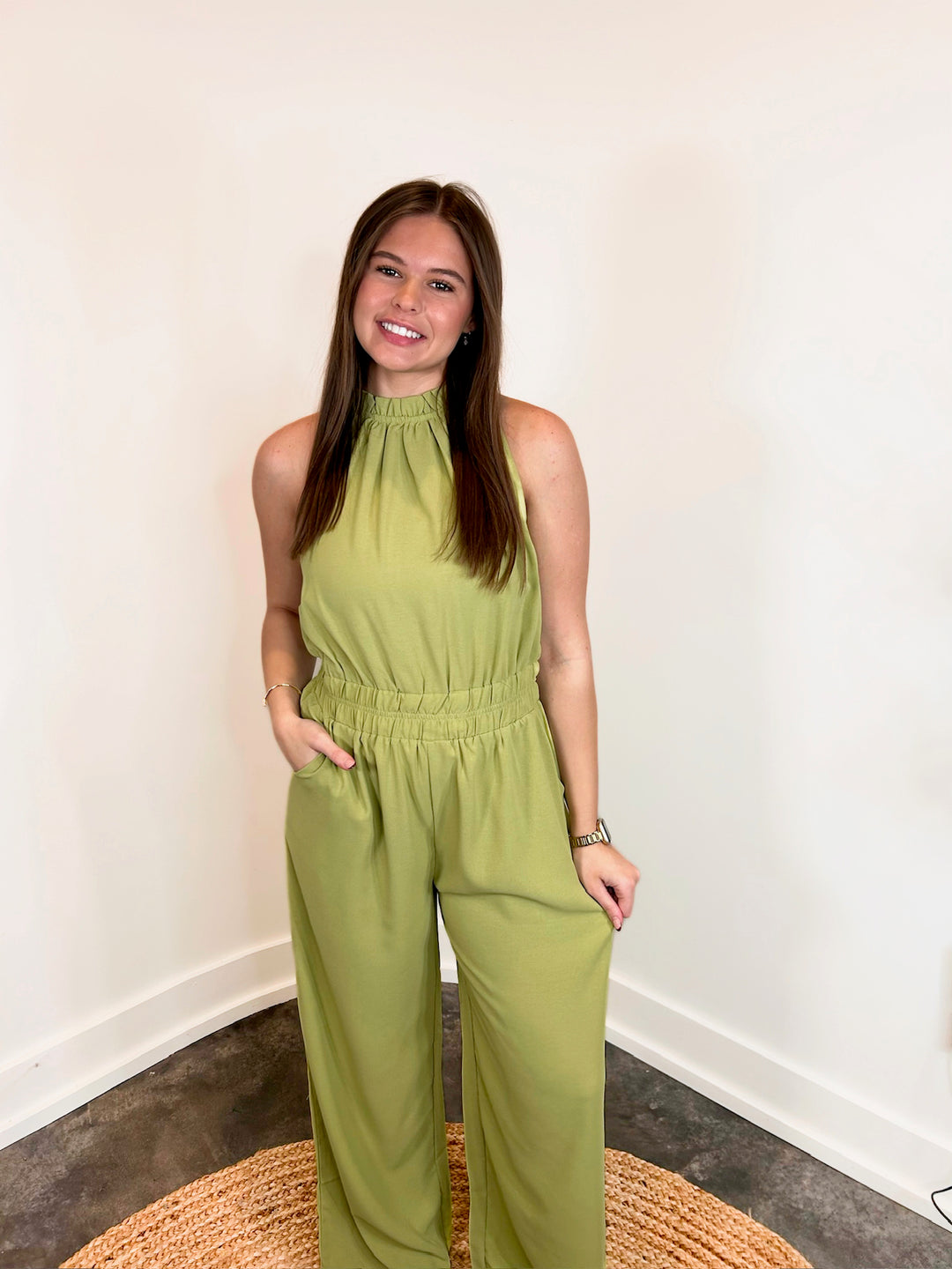 Halter Mock Neck Jumpsuit