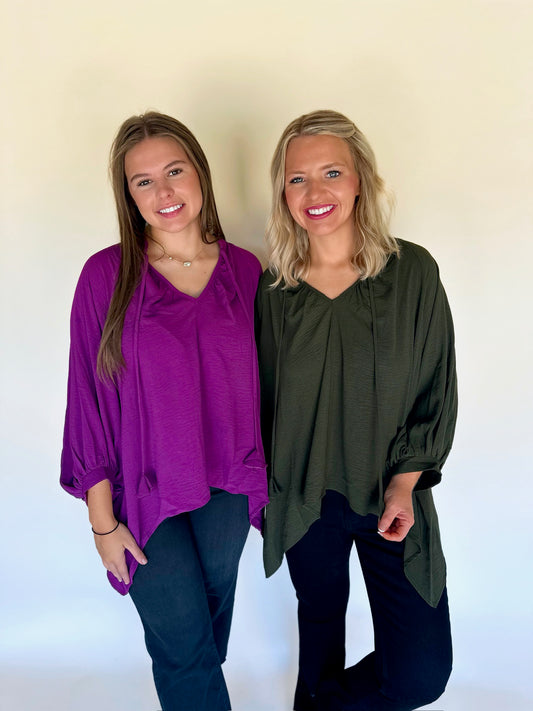 Galyn Handkerchief Hem Blouse