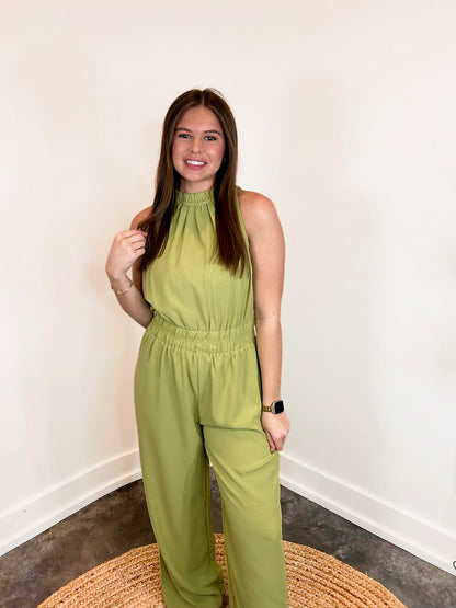 Halter Mock Neck Jumpsuit