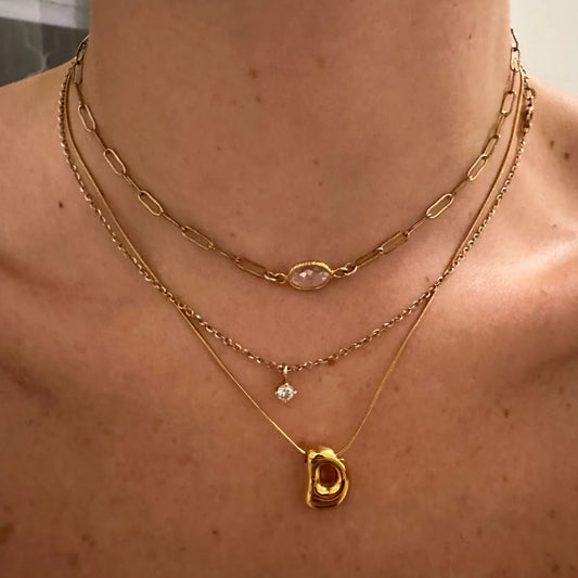 Golden Glow Bubble Letter Necklace