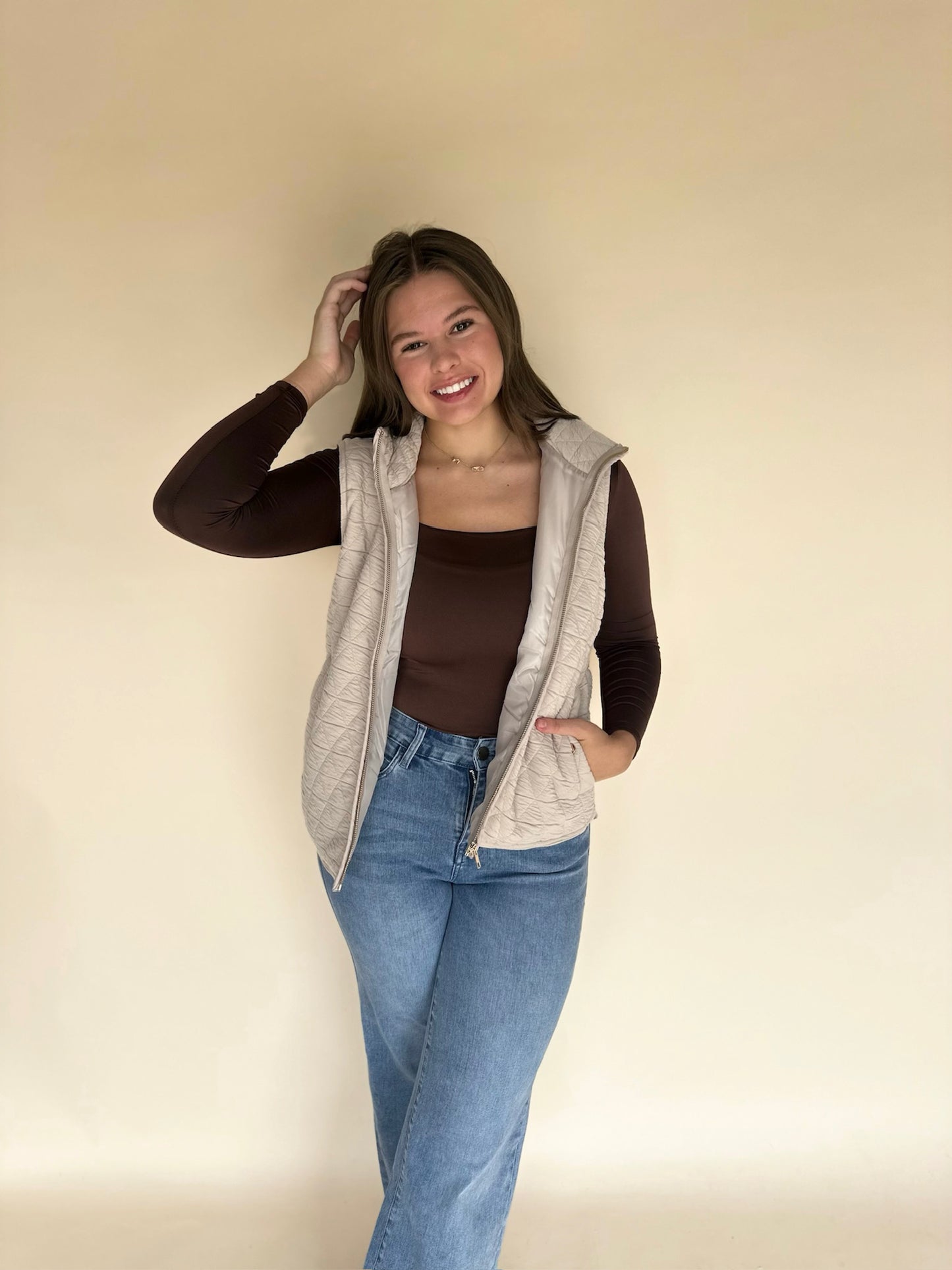 Erysa Quilted Knit Vest