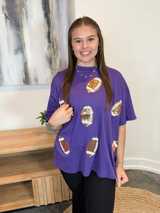 Game Day Dazzling Football Tee