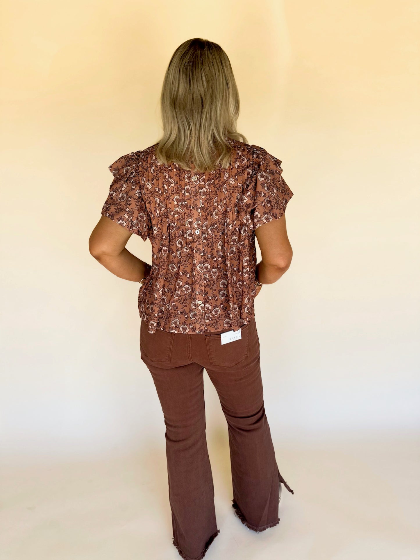 Floral Pintuck Top