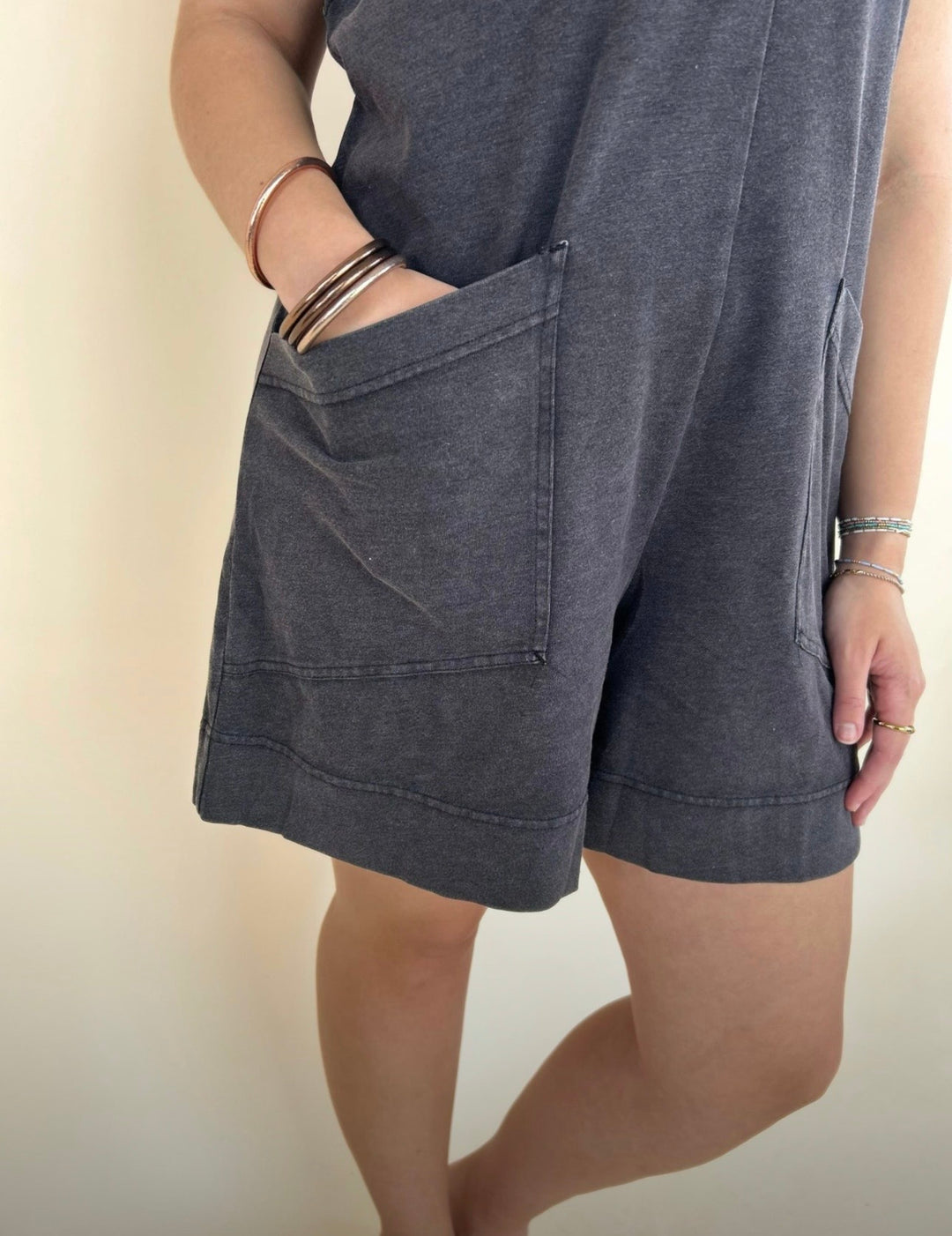 Hadley Cotton Poly Romper