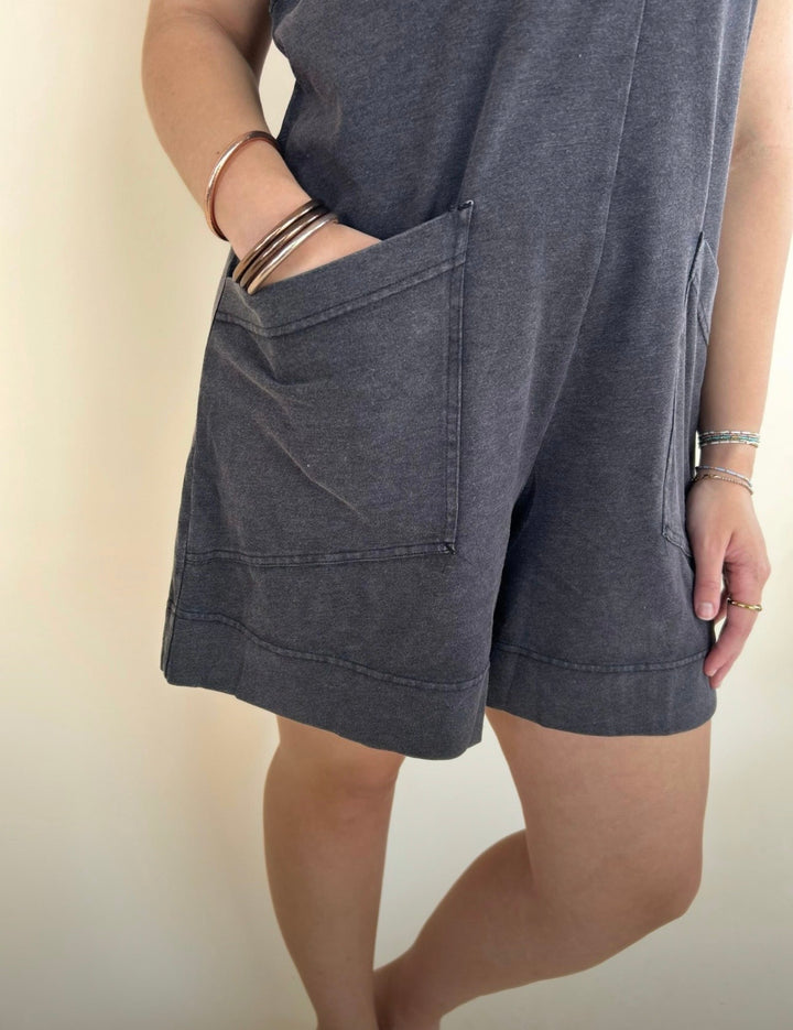 Hadley Cotton Poly Romper