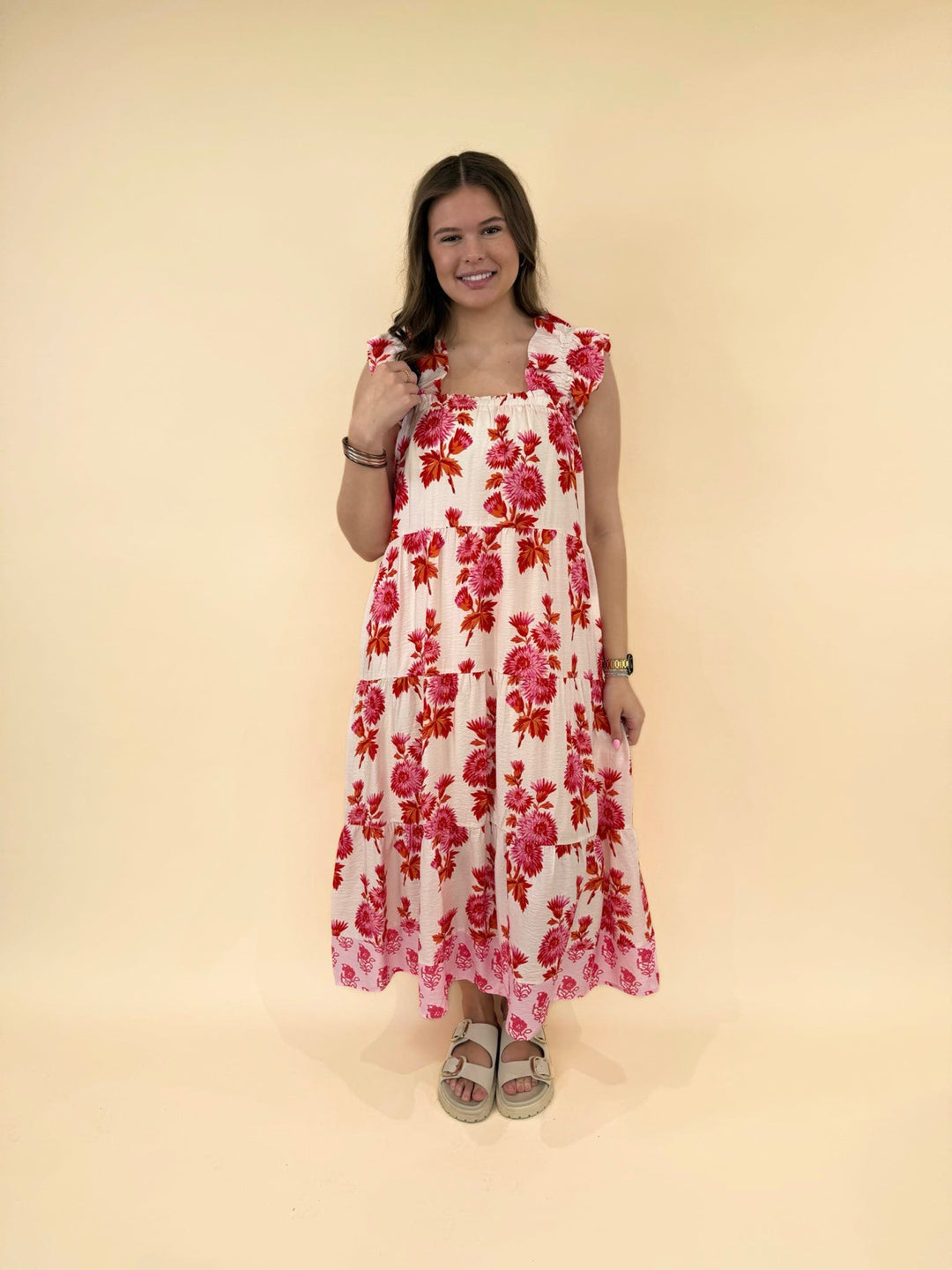 Florina Flutter Sleeve Floral Dress
