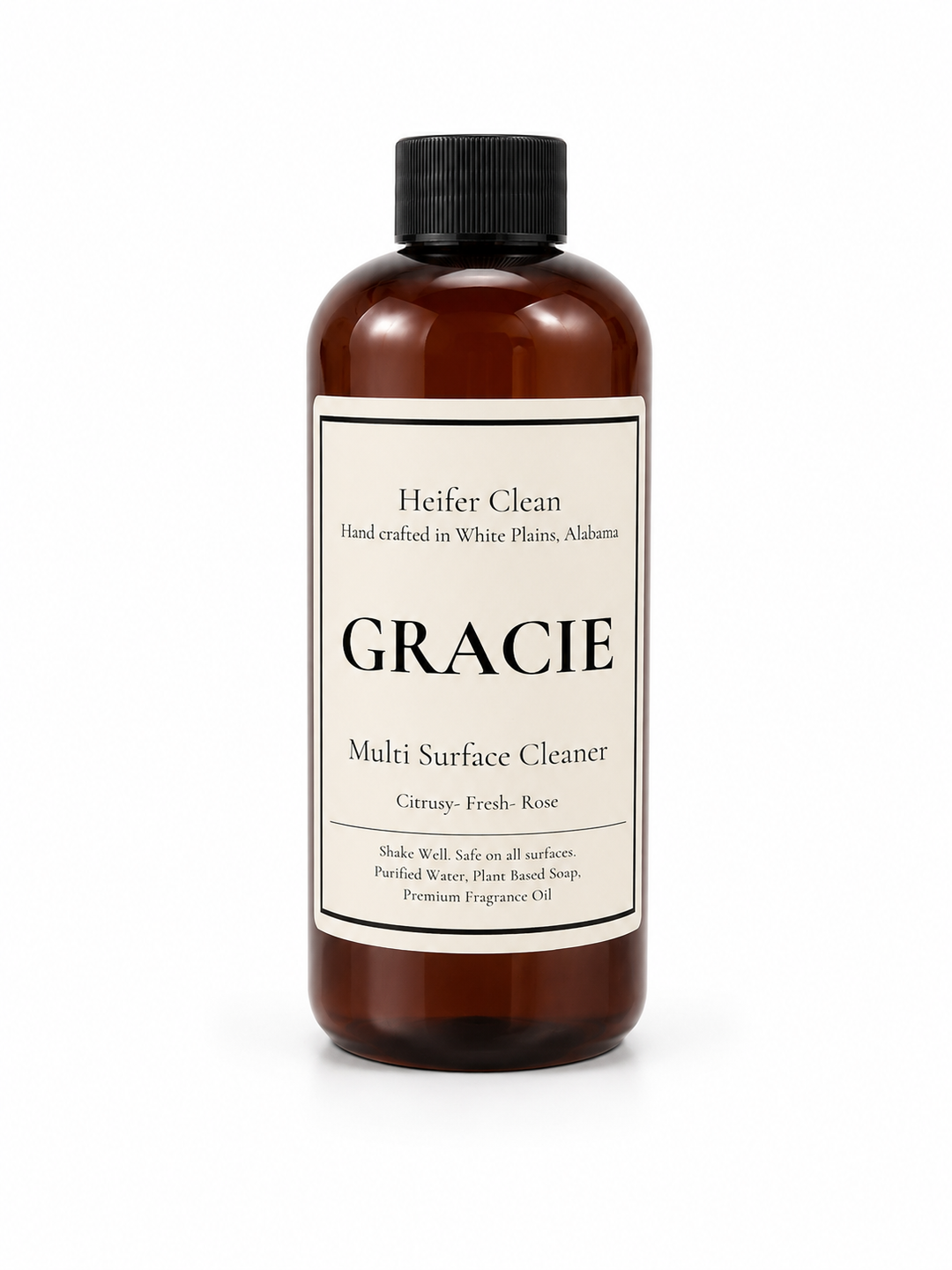 Heifer Clean Gracie multi-surface cleaner with plant-based ingredients and premium fragrance oils.