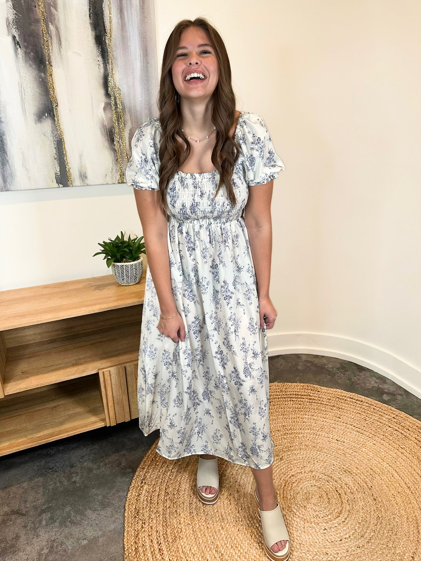 Antique Floral Sweetheart Dress