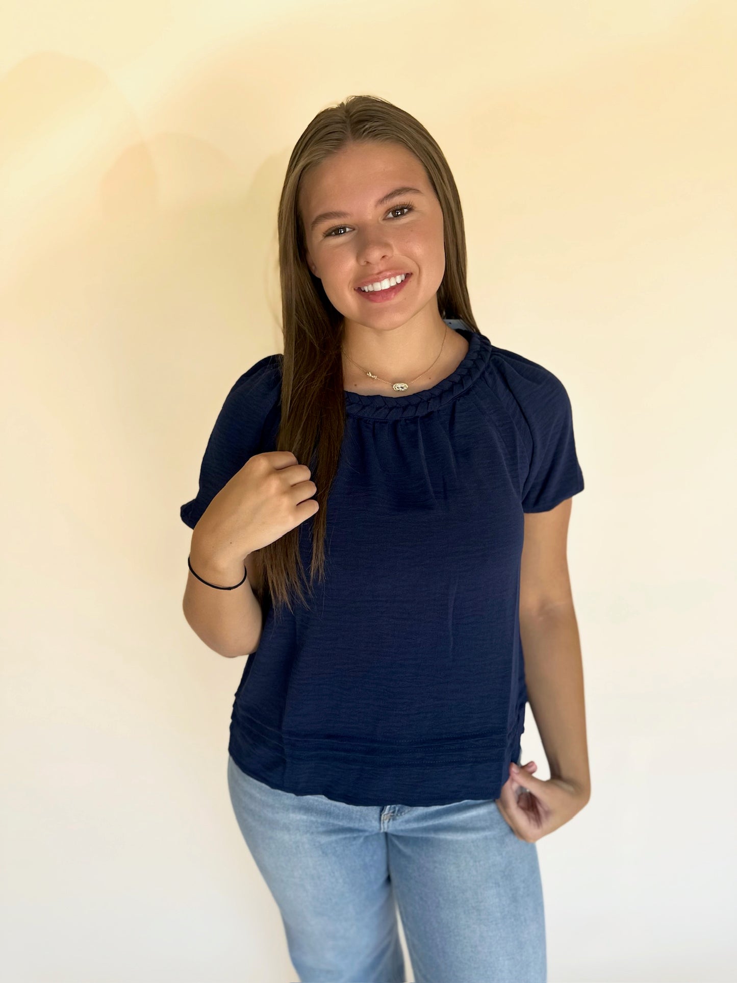 Amavi Pleated Texture Top