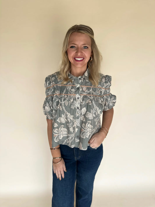Willow Ruffle Floral Top