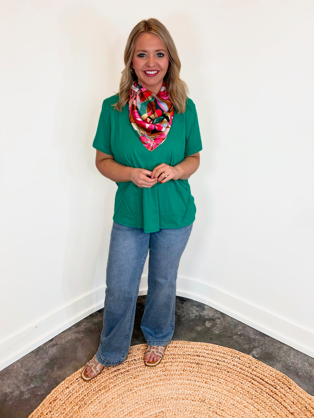 Floral Print Bandana Scarf