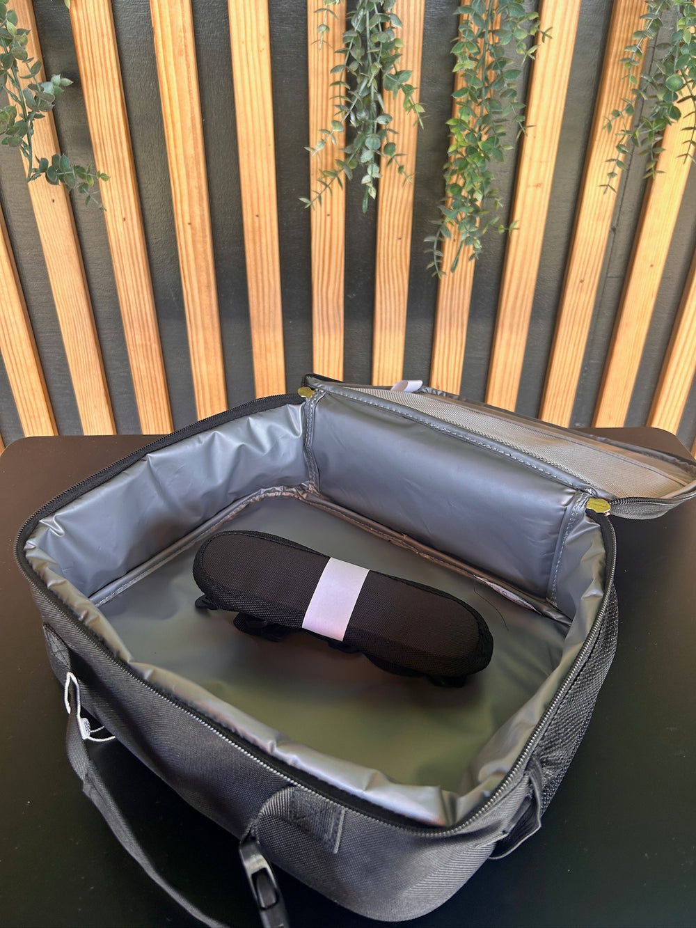 Interior view of the Simply Southern Zevah lunch bag showing insulated lining and roomy compartment for meals and snacks.