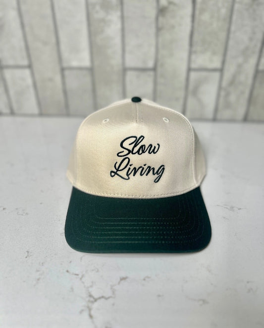 Slow Living Embroidered Hat