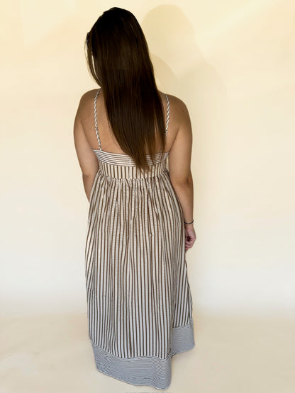 Briva Striped Empire Maxi Dress