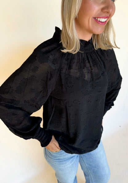 Siena Floral Jacquard Mock Top