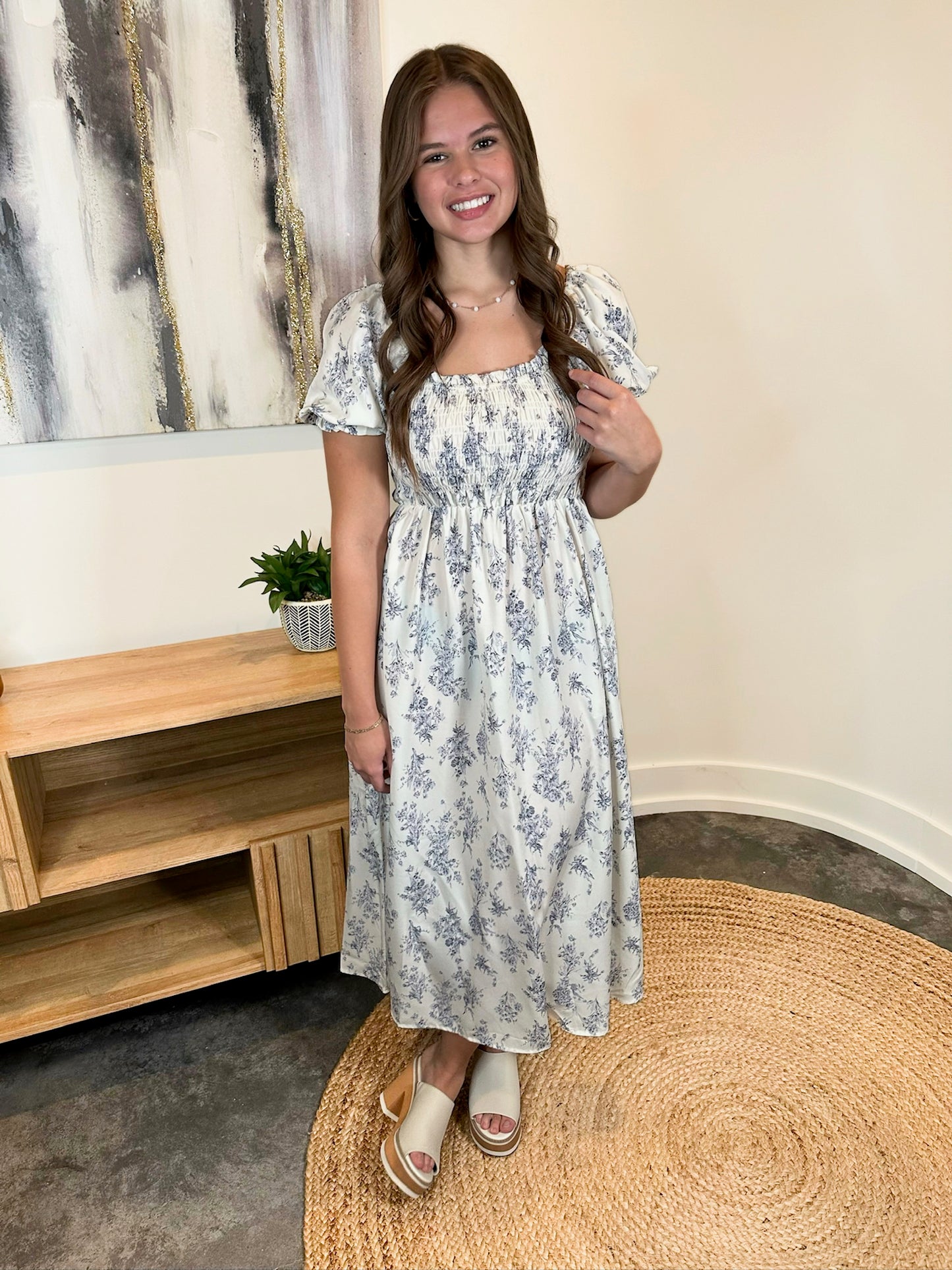 Antique Floral Sweetheart Dress