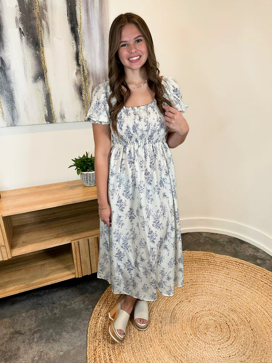 Antique Floral Sweetheart Dress
