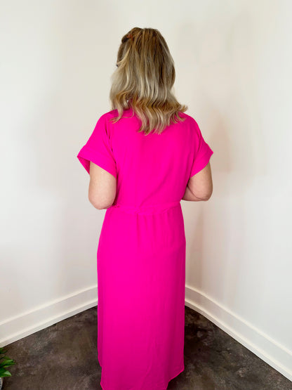 Gia Belted Pockets Maxi Dress