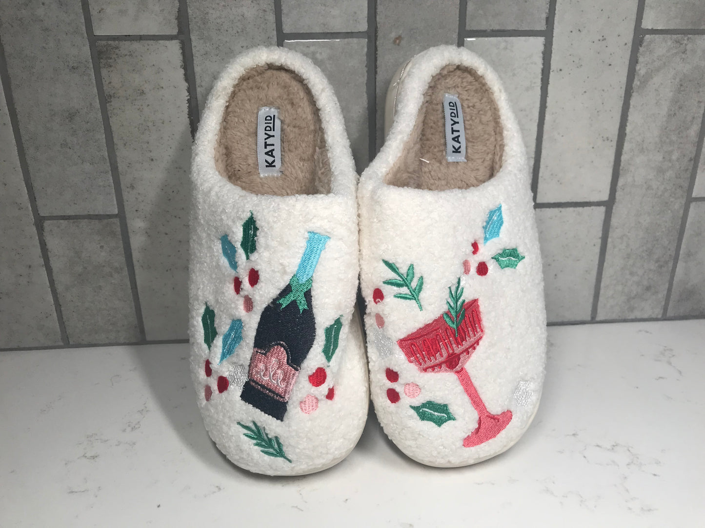 Holiday Champagne, Coupes & Holly Slippers