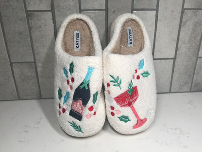Holiday Champagne, Coupes & Holly Slippers