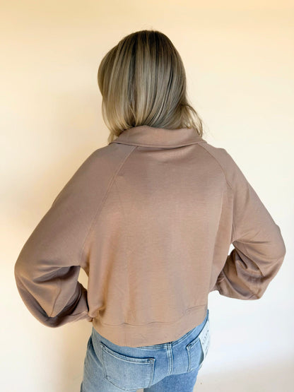 Darlene Double Knit Half-Zip Sweatshirt